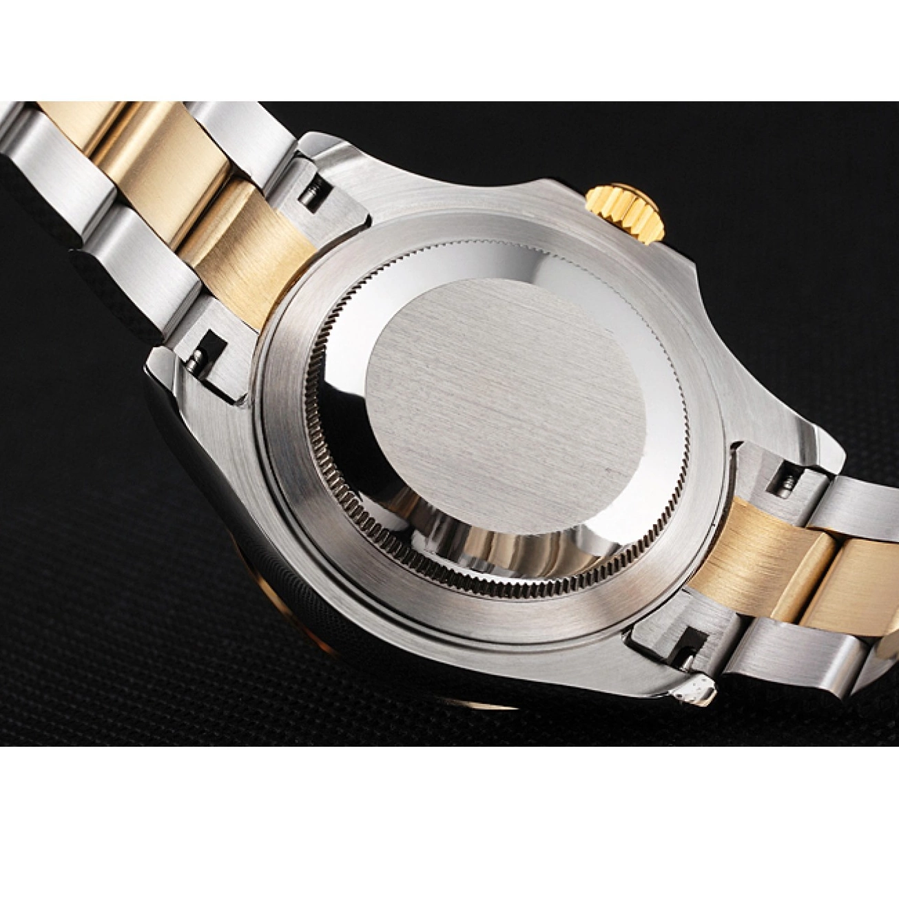 Aaa replica watch Case Tone Steel Yacht-Master Two Dial Stainless Bezel Gold White Swiss Bracelet Rolex 0725